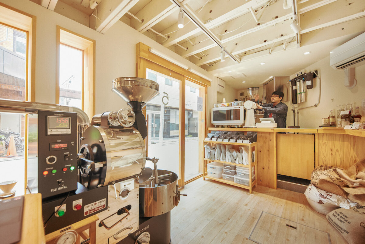 Inside specialty coffee shop FIVE COFFEE STAND&ROASTERY in Japan