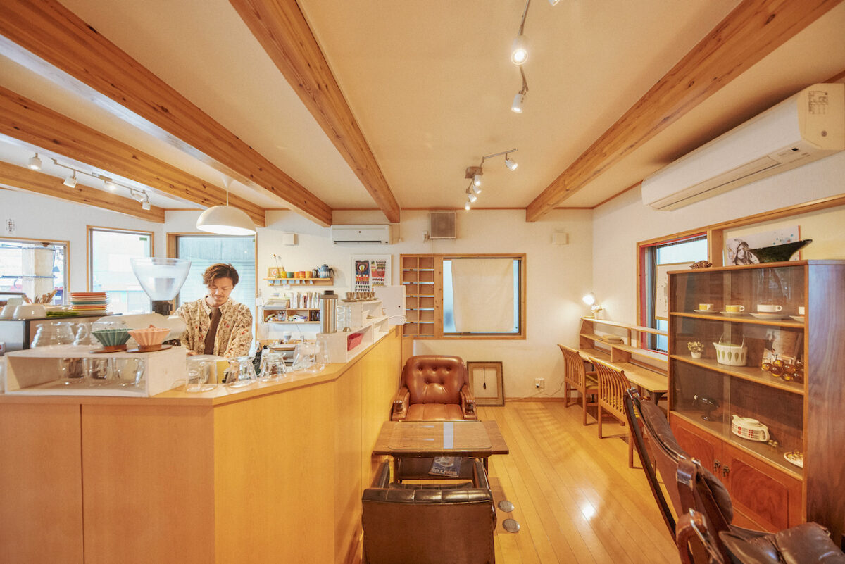 Inside specialty coffee shop Hoshikawa Cafe in Japan